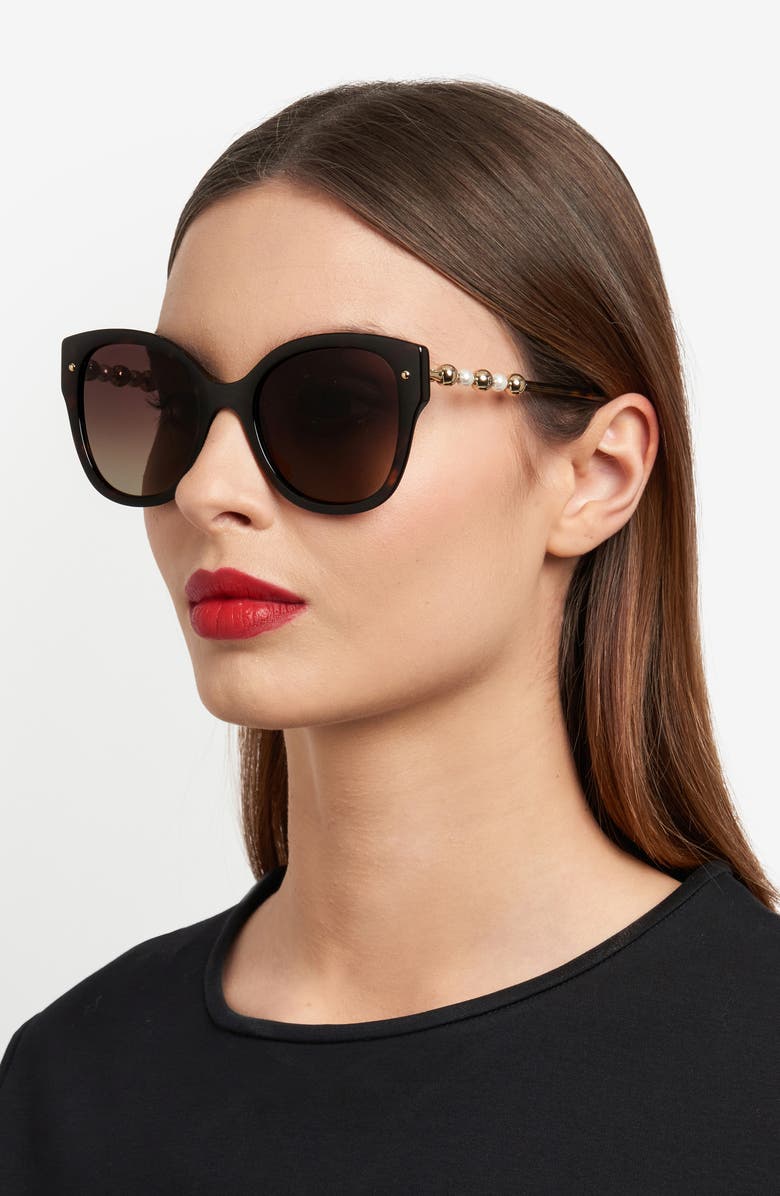 Carolina Herrera 55mm Gradient Butterfly Sunglasses, Alternate, color, Havana/ Brown Sf