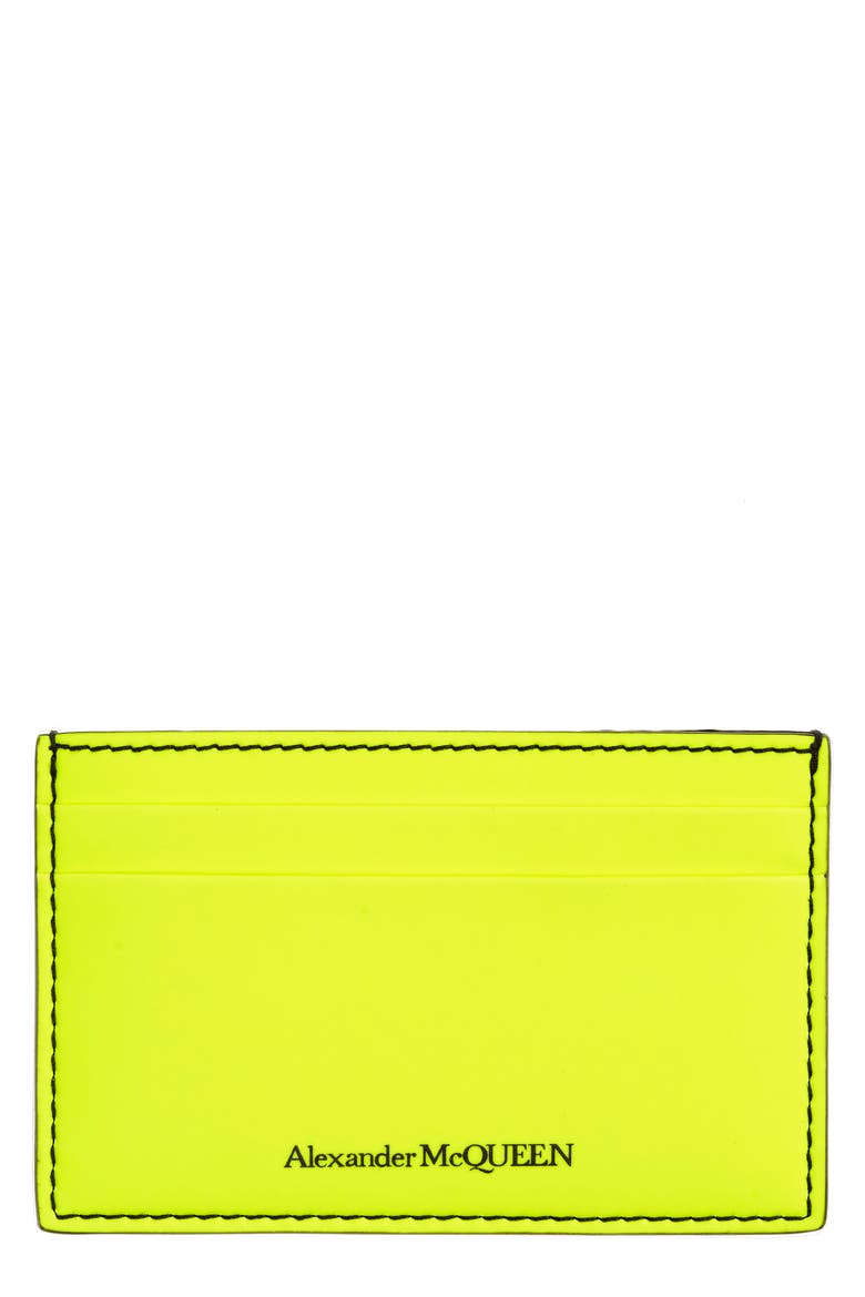 Alexander McQueen Classic Card Holder, Main, color, GIALLO