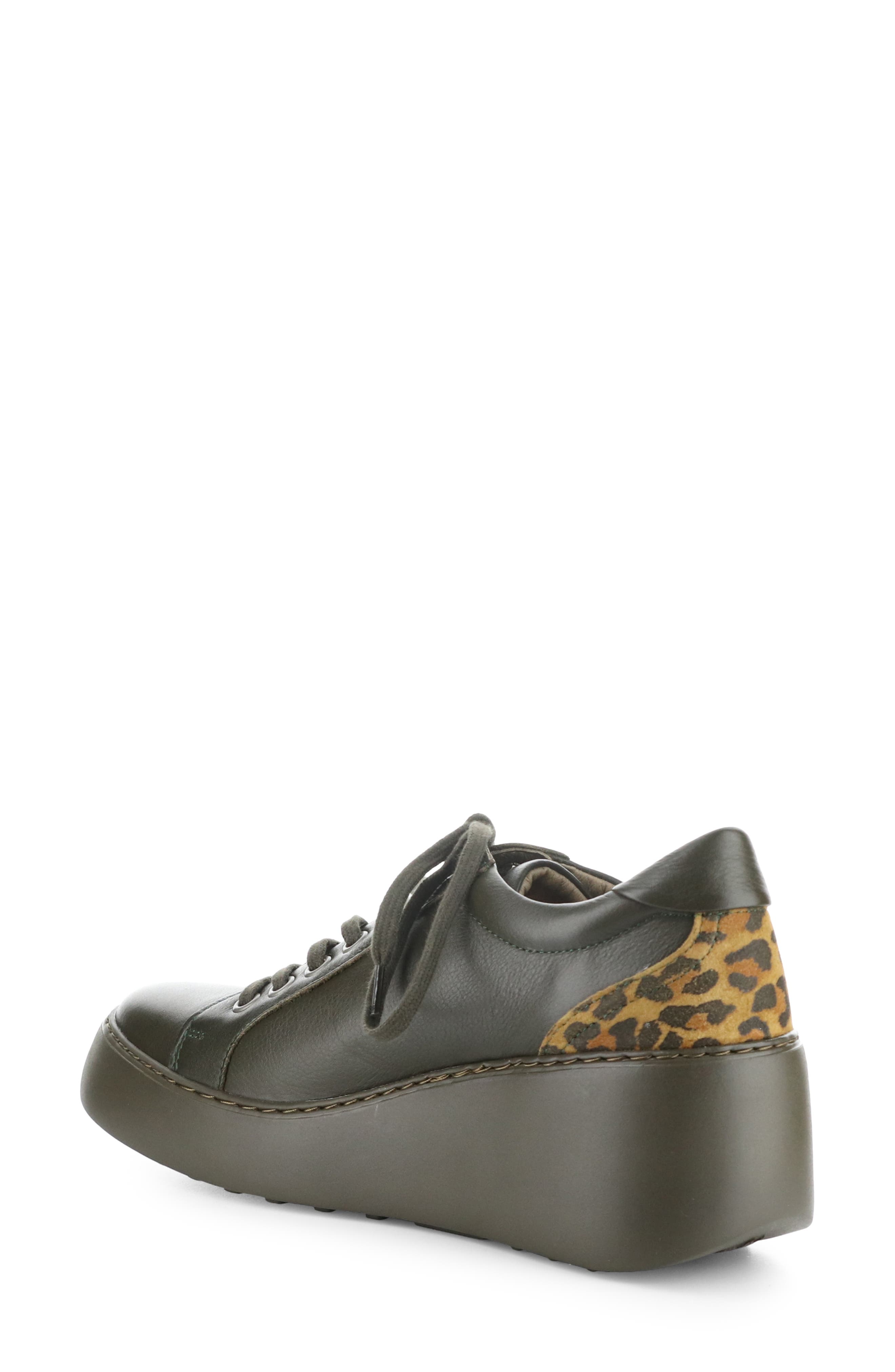 Dile Wedge Sneaker, Alternate, color, DARK GREEN/ CHEETAH