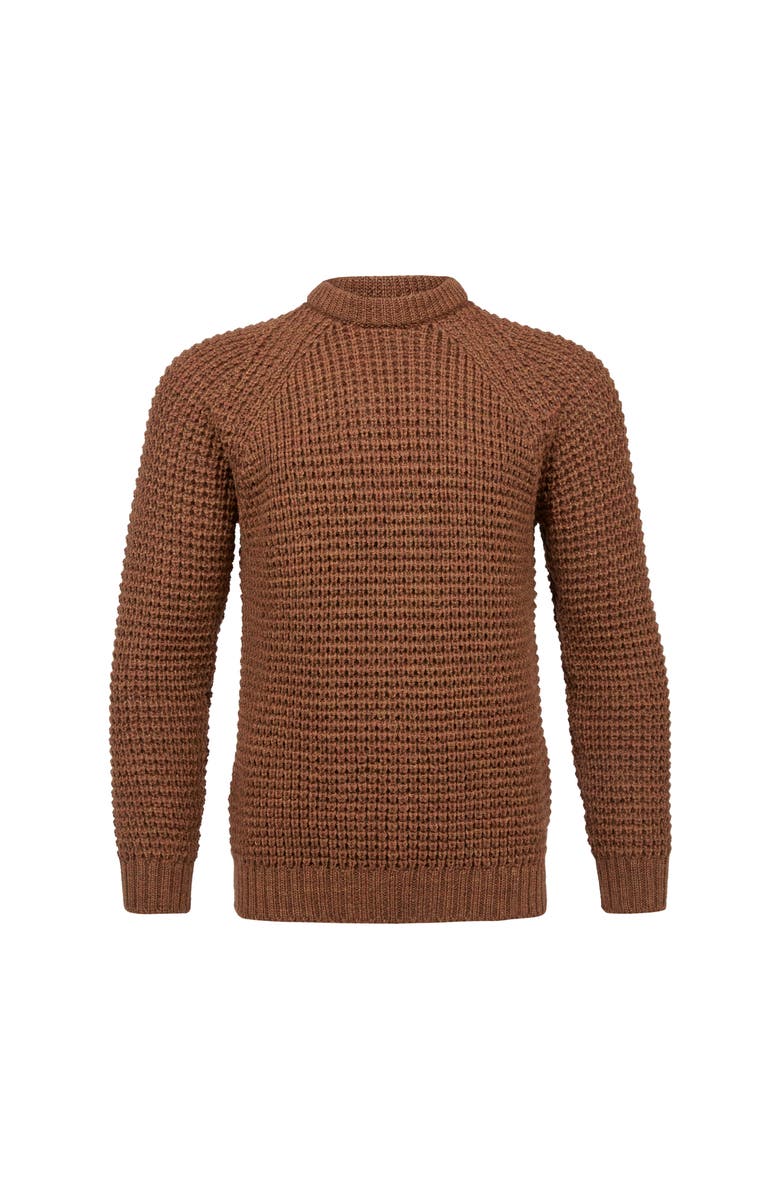 Celtic & Co. British Waffle Stitch Crew, Alternate, color, Burnt Sienna