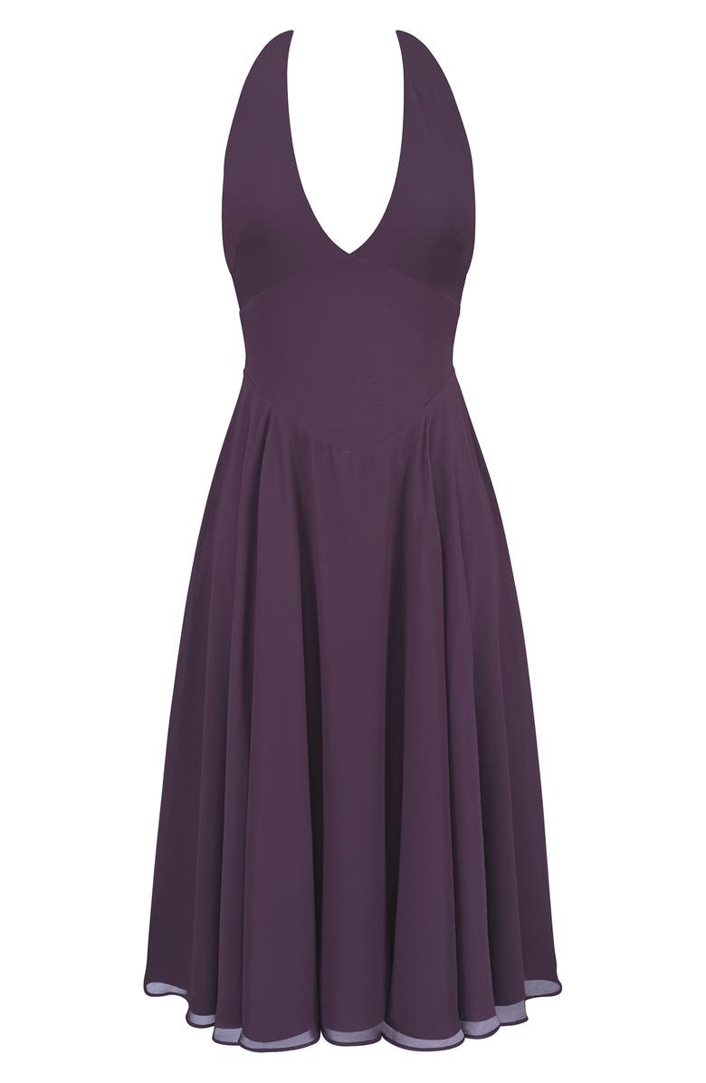 HOUSE OF CB Solada Georgette Halter Dress, Alternate, color, Grape