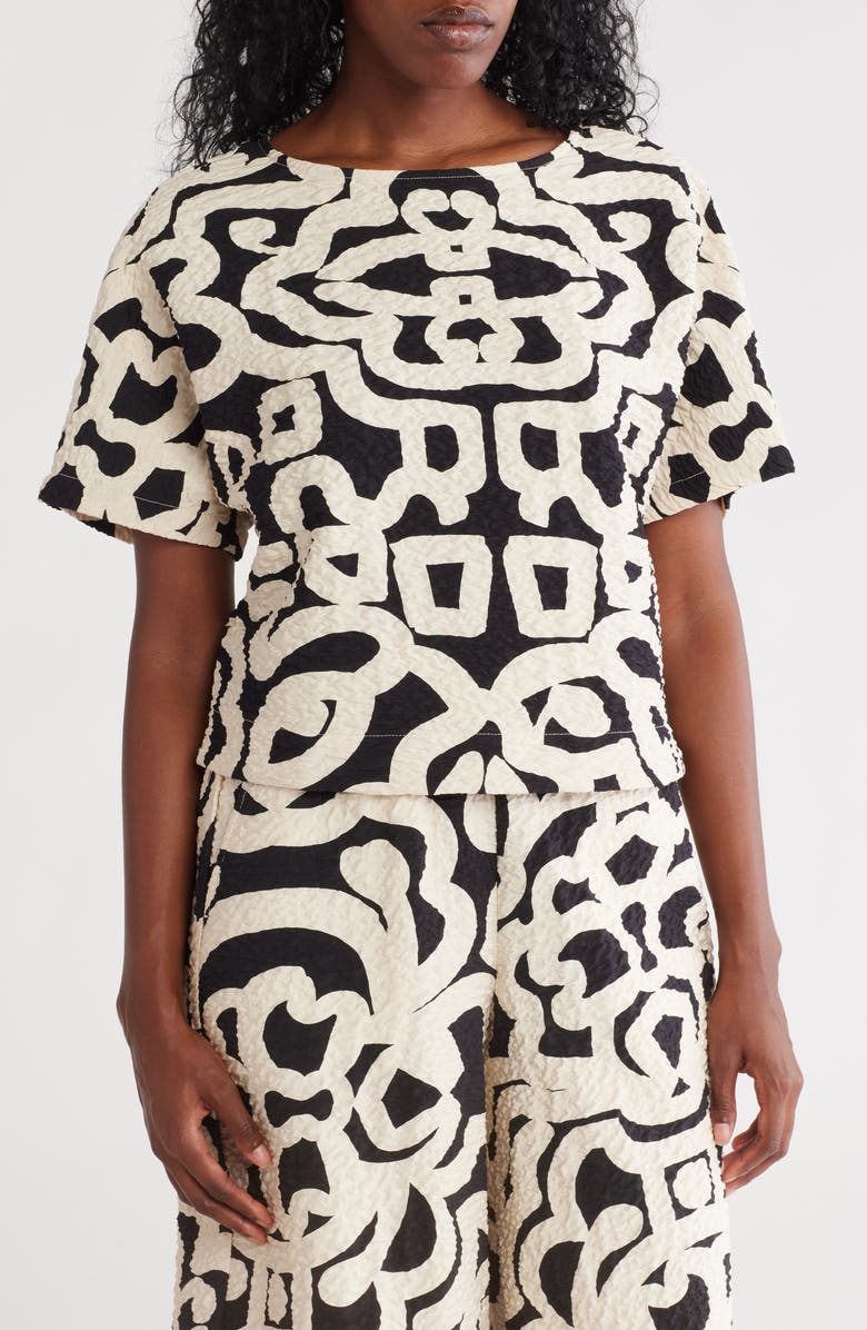 Adrianna Papell Crinkle Print Top, Main, color,