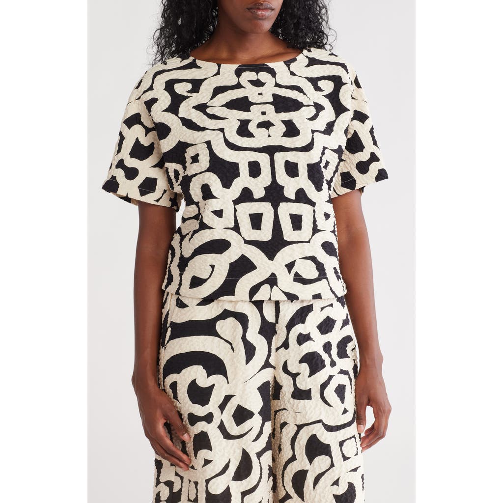ADRIANNA PAPELL ADRIANNA PAPELL CRINKLE PRINT TOP