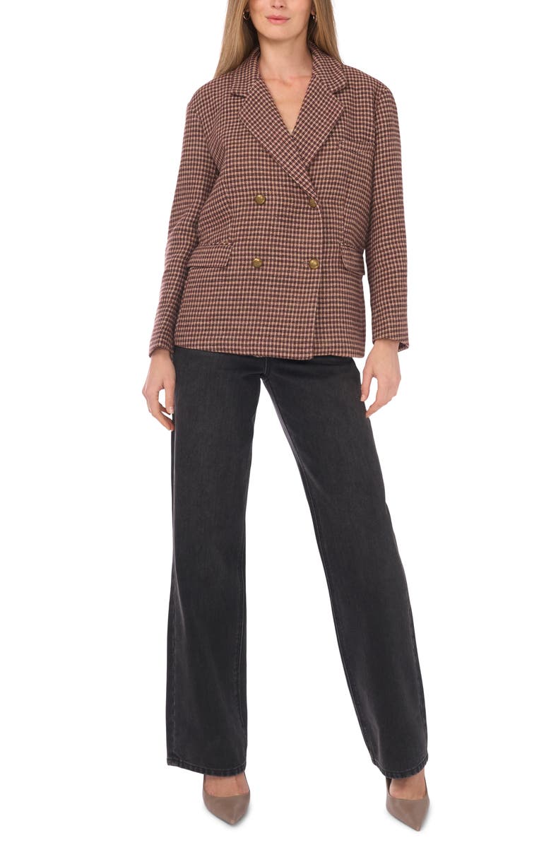 Halogen<sup>®</sup> Plaid Double Breasted Blazer, Alternate, color, Sesame