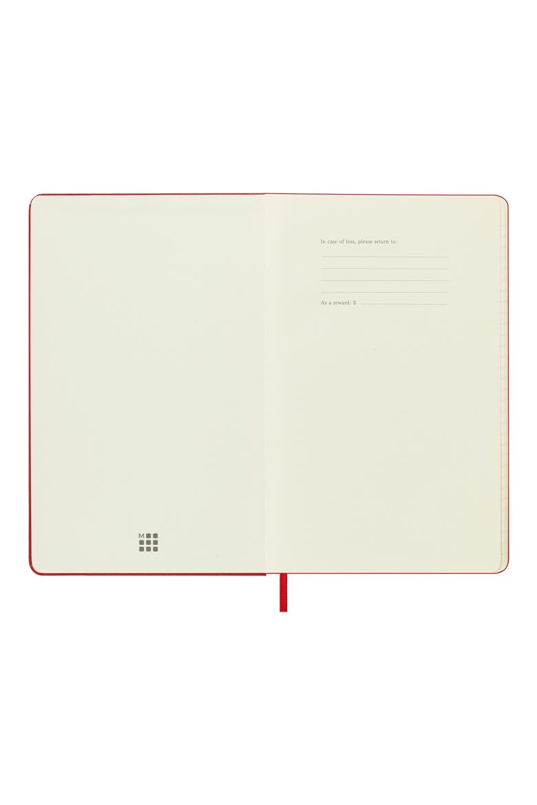 Large Ruled Hardcover Notebook, Alternate, color, RED
