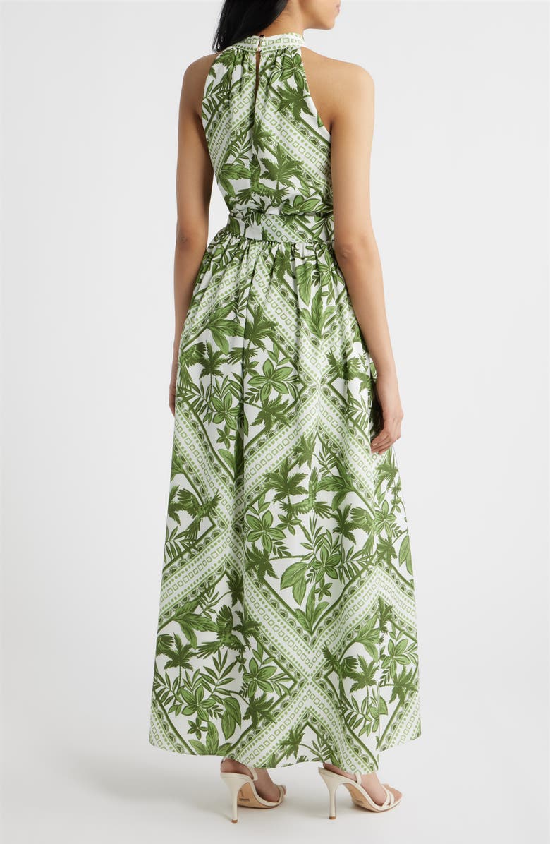 Julia Jordan Sleeveless Tie Belt Maxi Dress, Alternate, color, Green Multi