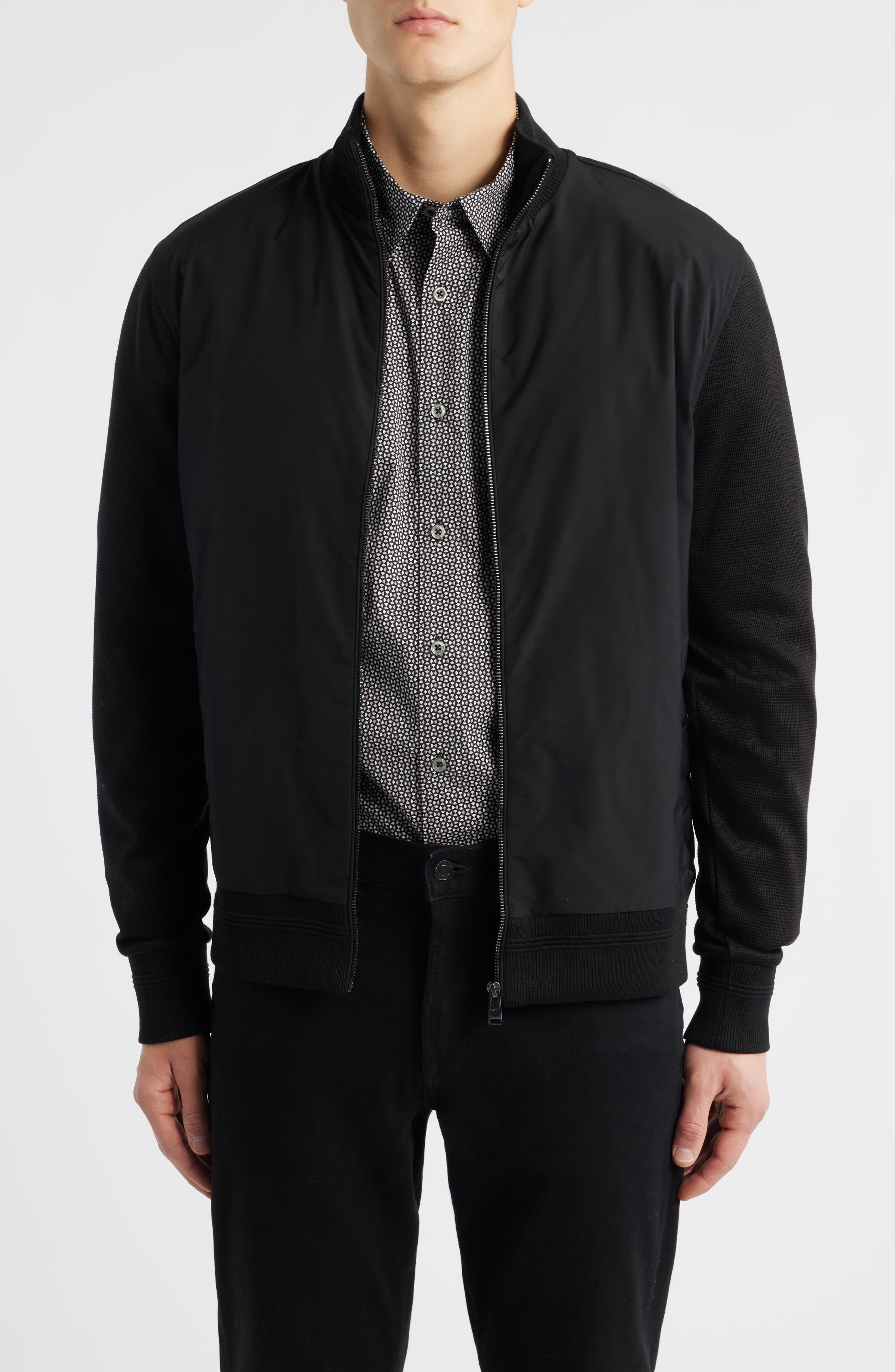 BOSS Shepherd Mixed Media Full Zip Sweatshirt