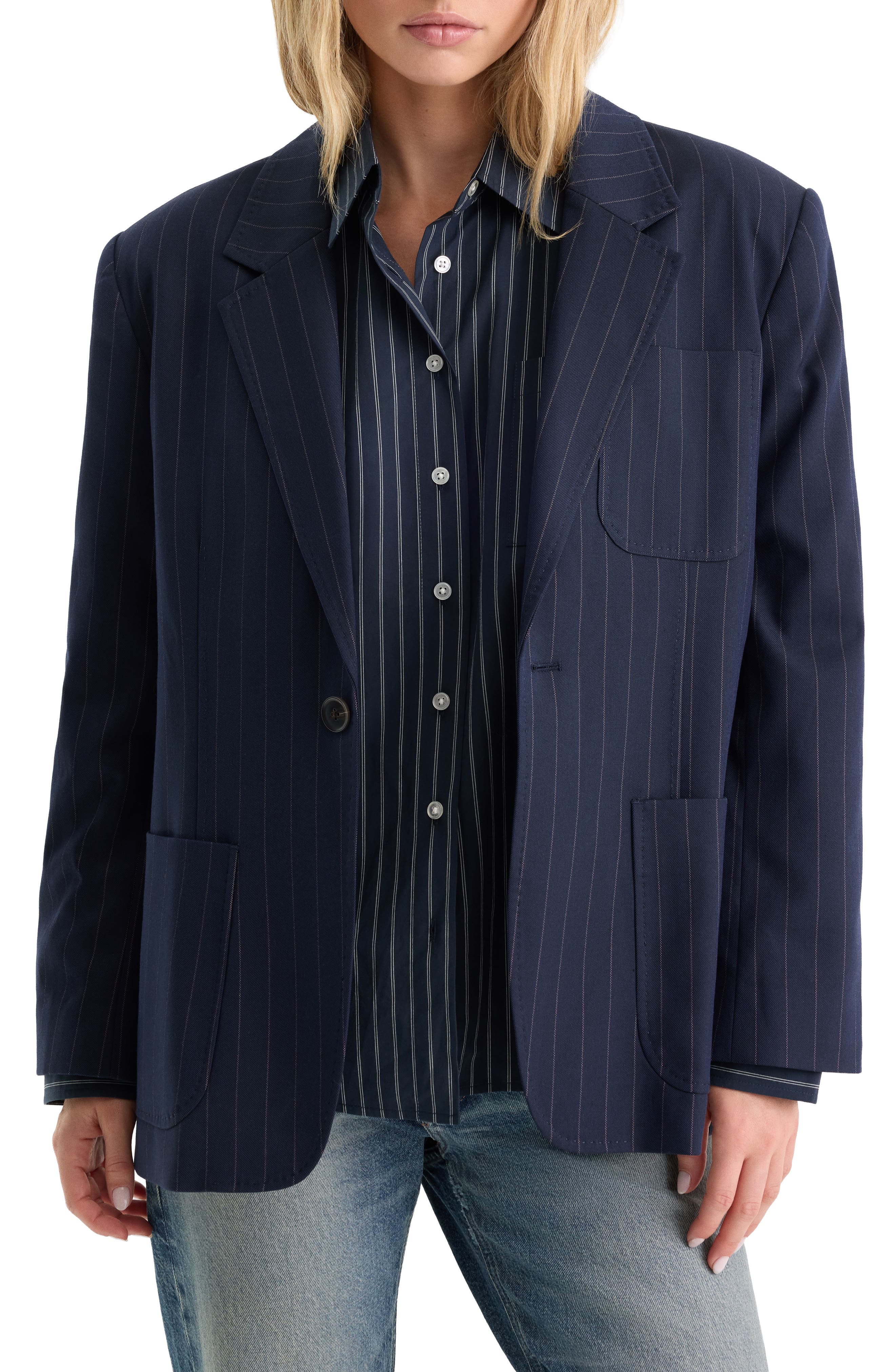 selected NAVY PINSTRIPE