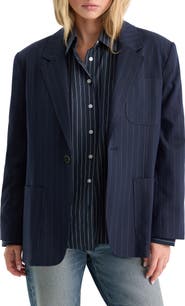 Good American The Oversized Pinstripe Blazer