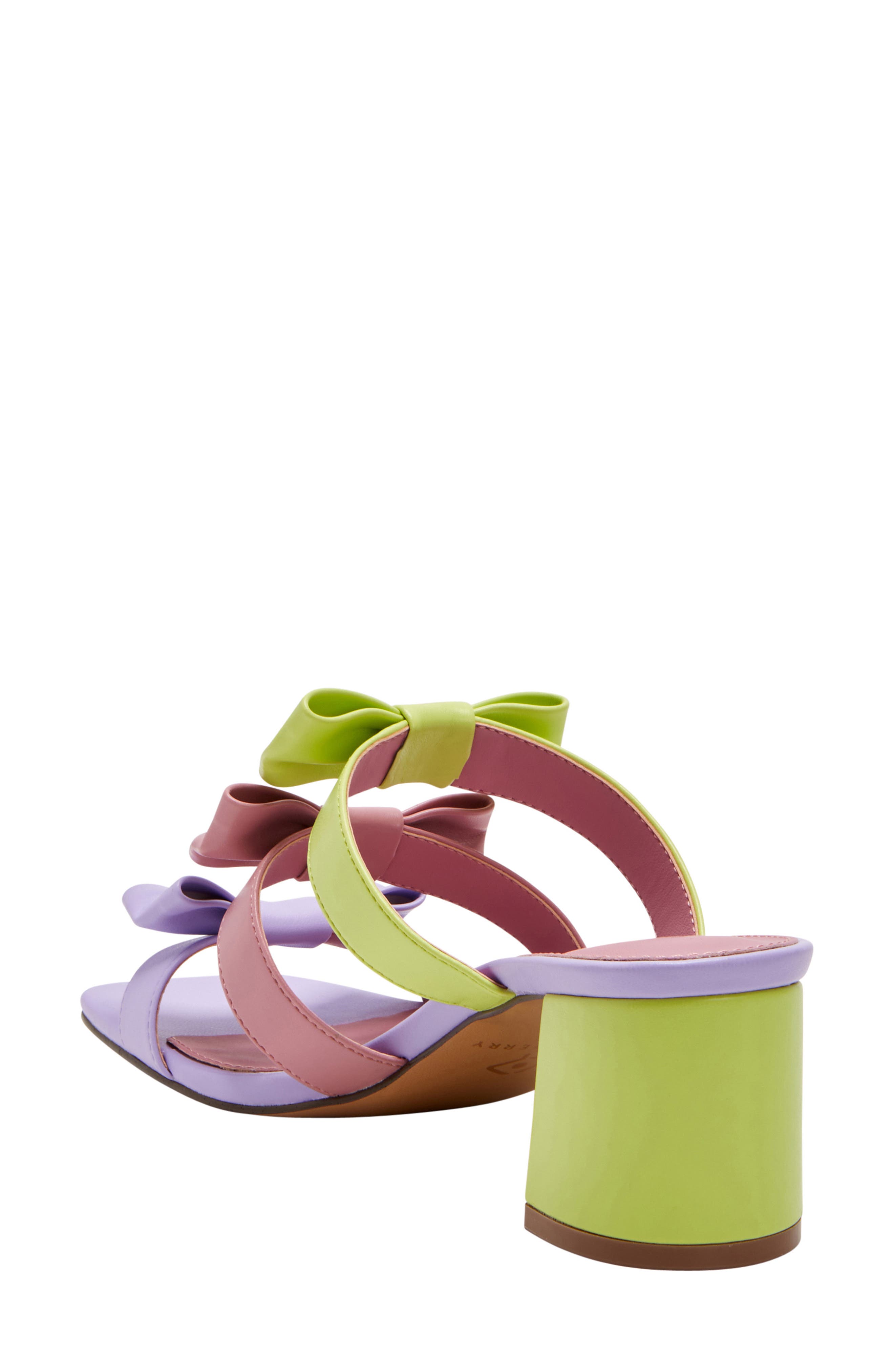 The Bow Sandal, Alternate, color, PURPLE/ PINK/ CELERY