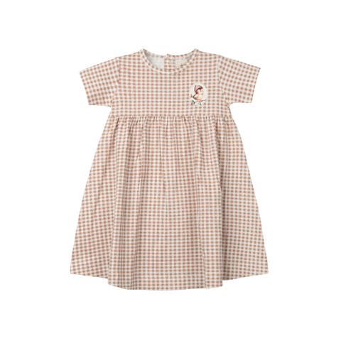 Gingham Owl Collection - Girls Short Sleeve Dress (Toddler and Little Kid )