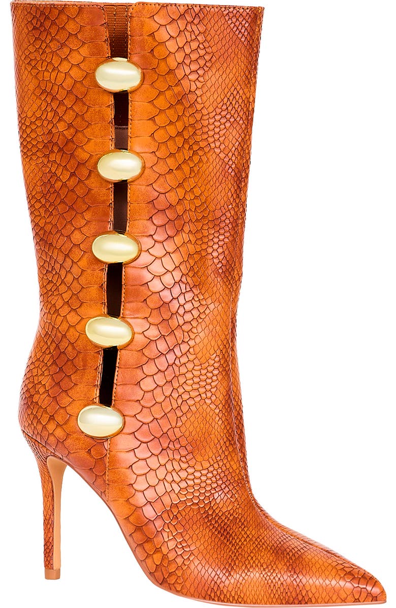 Katy Perry The Revival Snakeskin Embossed Pointed Toe Mid Calf Boot, Main, color,