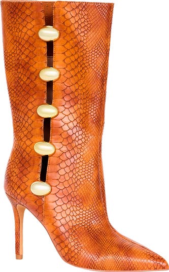 Fashion snakeskin calf boots