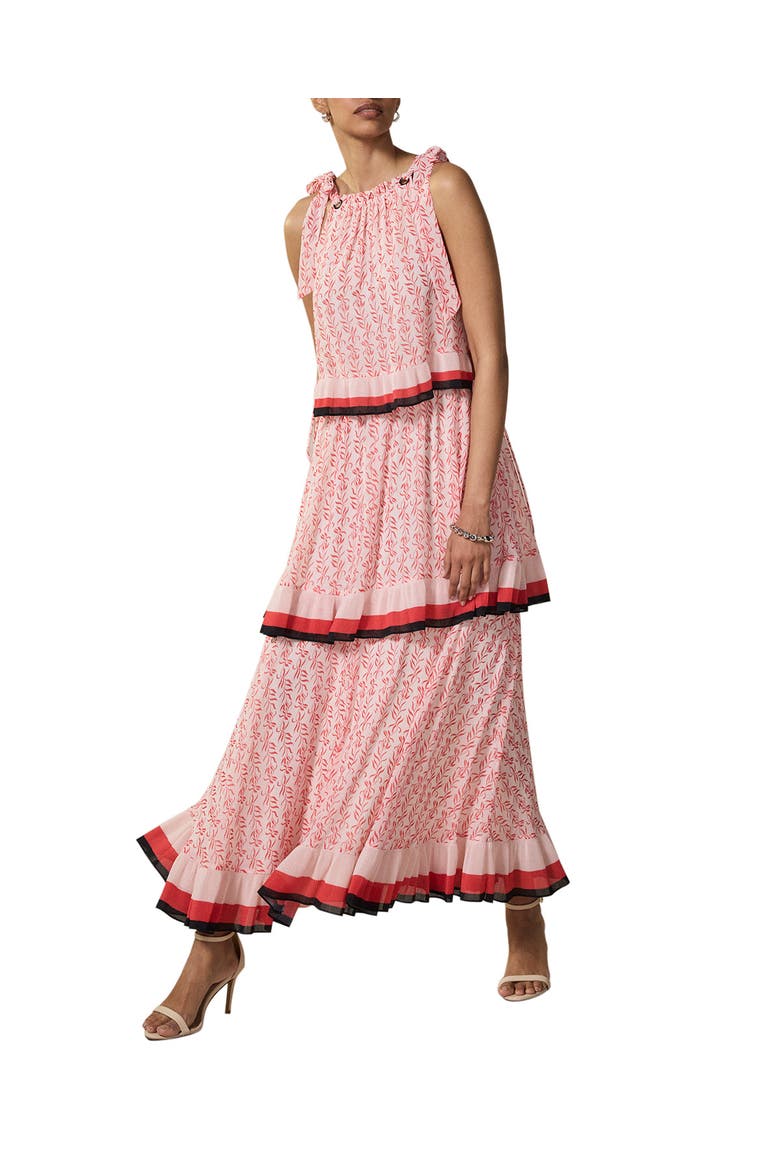 Printed Tiered Midaxi Dress, Main, color, Orange
