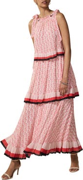 MINT VELVET Printed Tiered Midaxi Dress