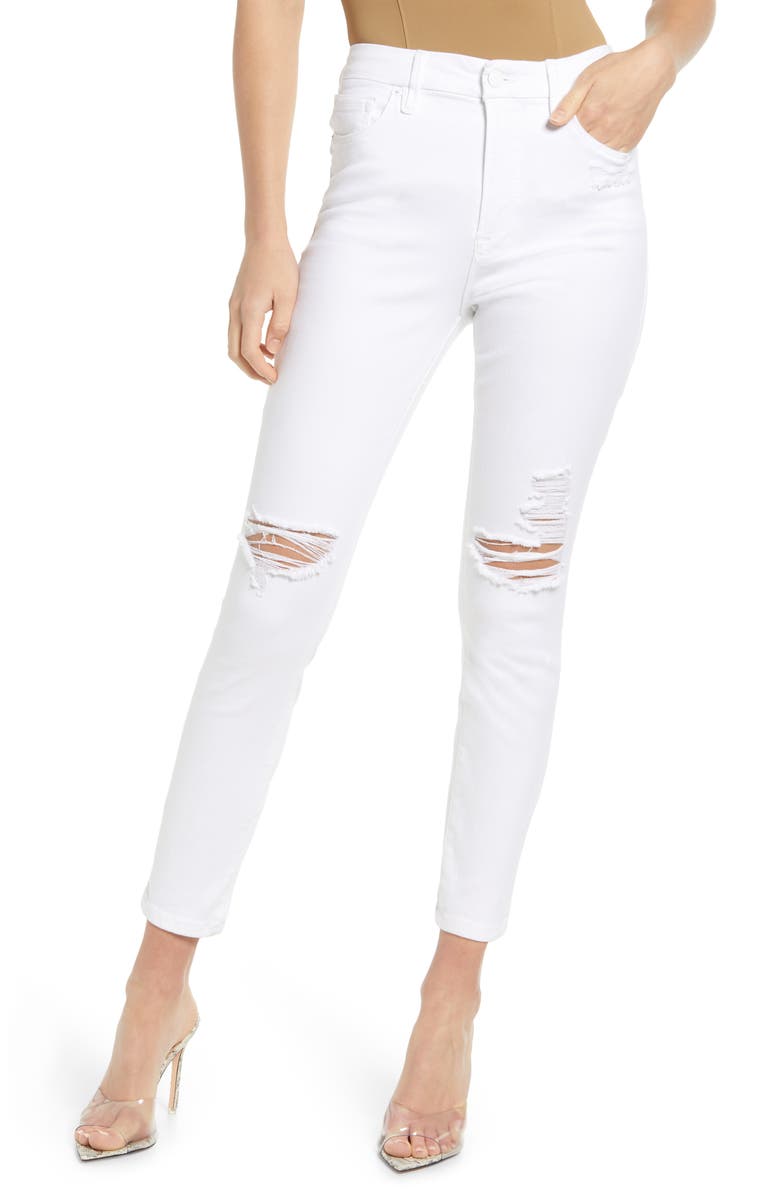 Good American Good Waist Skinny Leg Ankle Jeans, Main, color,