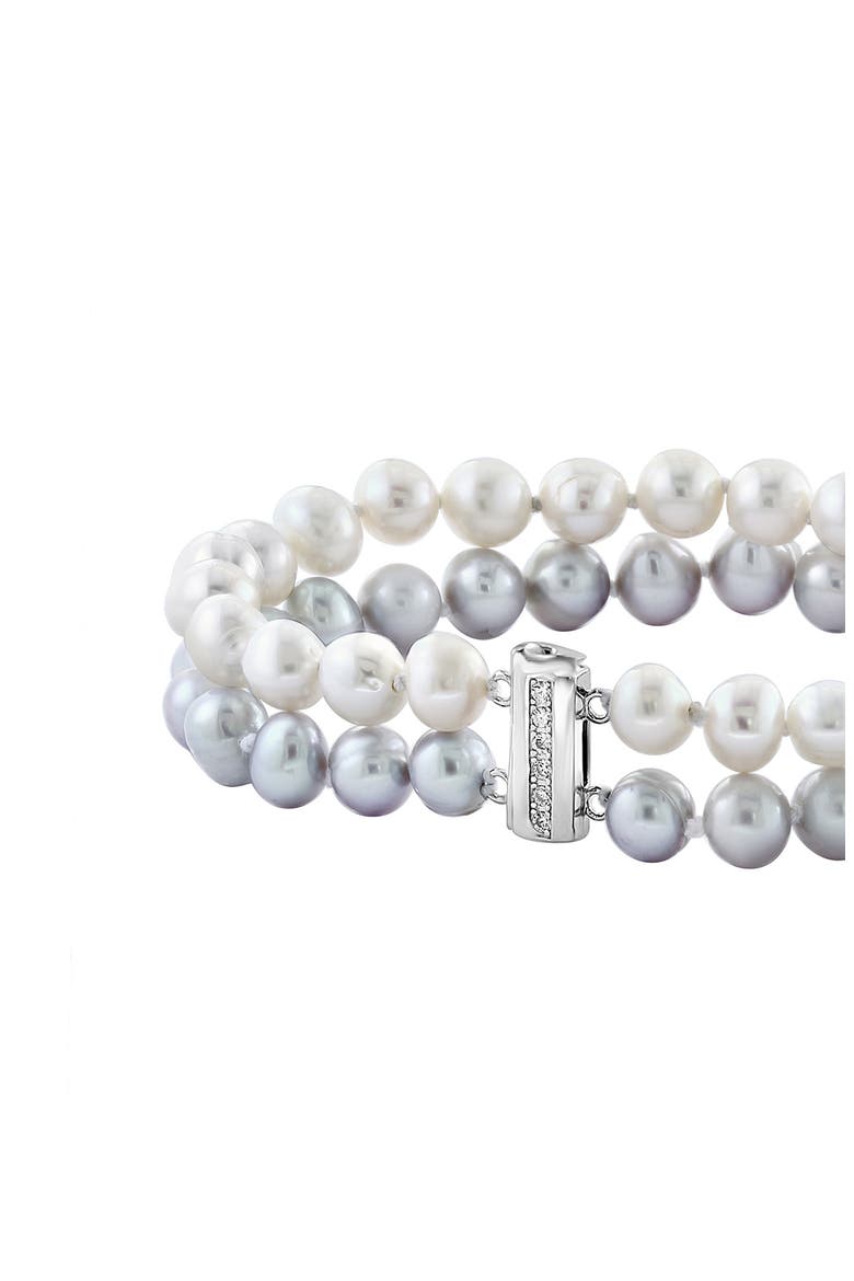 Sterling Silver 6.3–7.3mm Freshwater Pearl Bracelet, Alternate, color, SILVER