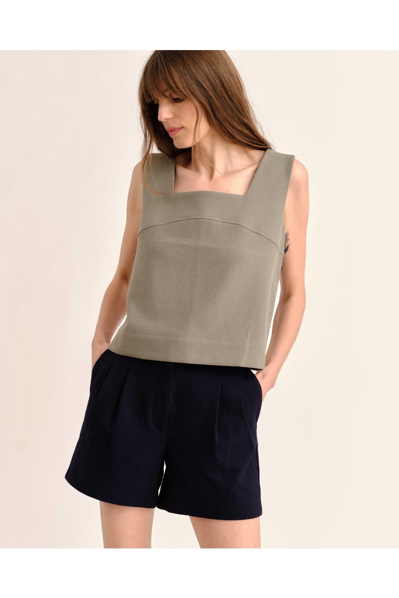 Frankie Pebbled Crepe Short, Alternate, color, Dark Navy