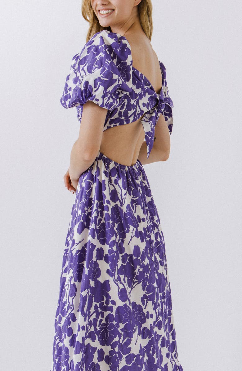 Free the Roses Floral Print Cotton Maxi Dress, Alternate, color, Purple Multi