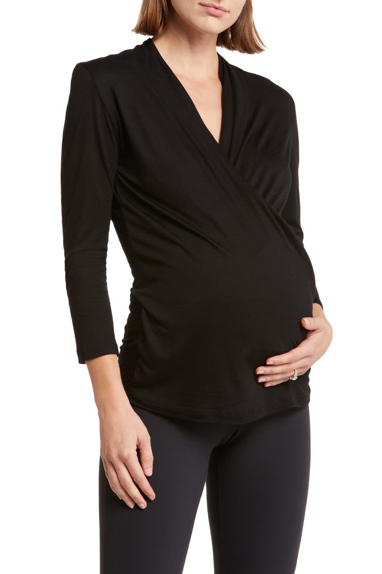 Pure Maternity/Nursing Top, Main, color, BLACK
