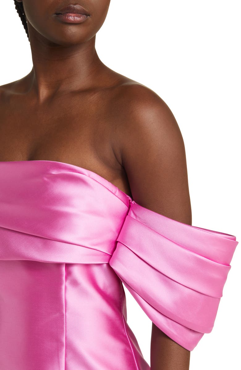 MOON RIVER Off the Shoulder Puff Sleeve Minidress, Alternate, color, Pink