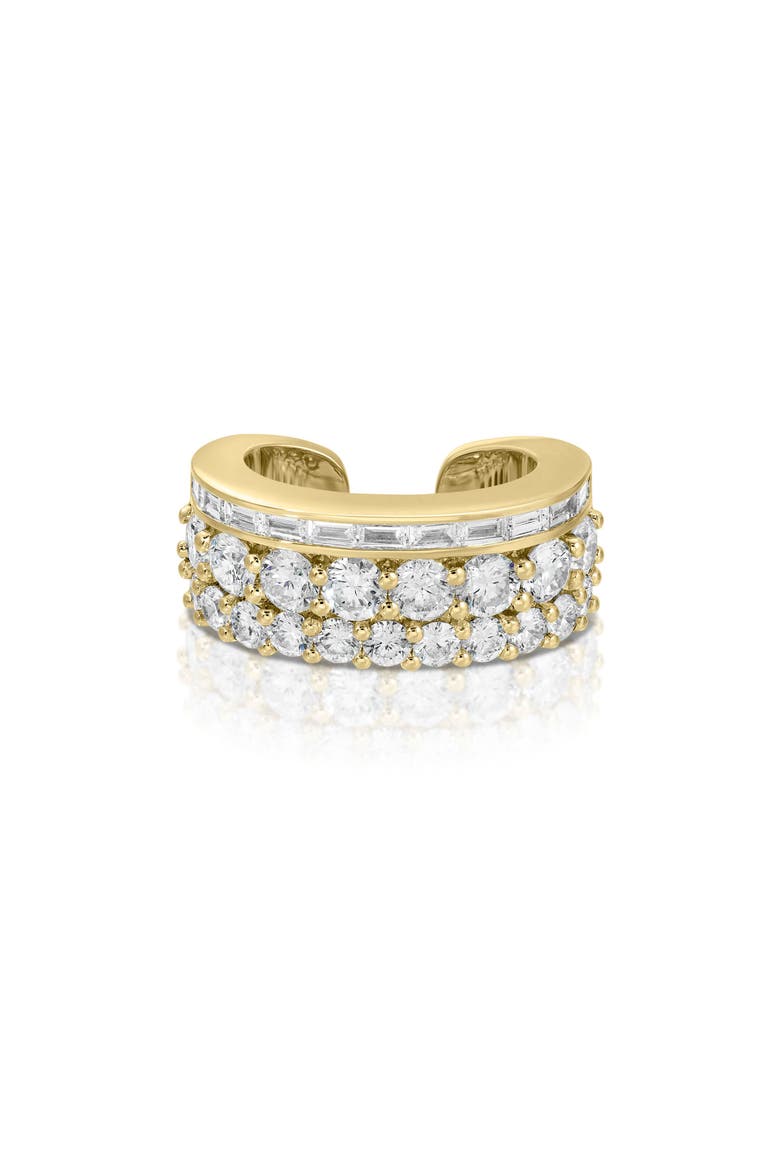 18k Gold Baguette & Round Diamond Ear Cuff, Main, color, 18K YELLOW GOLD