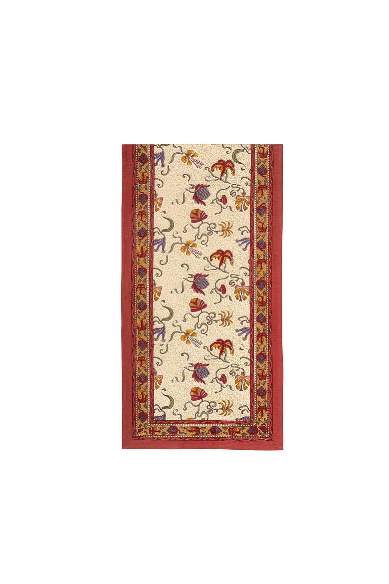 Fleur des Indes Runner, Main, color, Red/White 16" x 72"