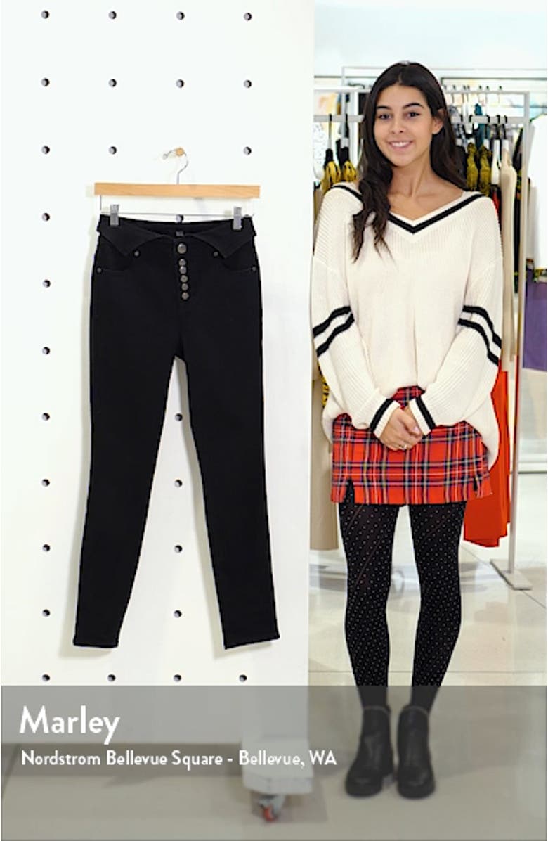 Fold Over Waist Ankle Skinny Jeans, sales video thumbnail