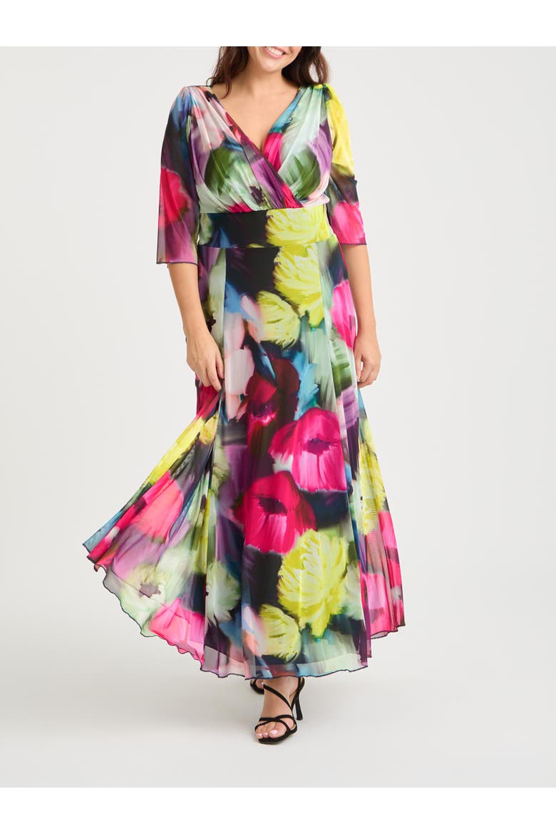 Verity Print Maxi Gown, Alternate, color, Pink Yellow Multi