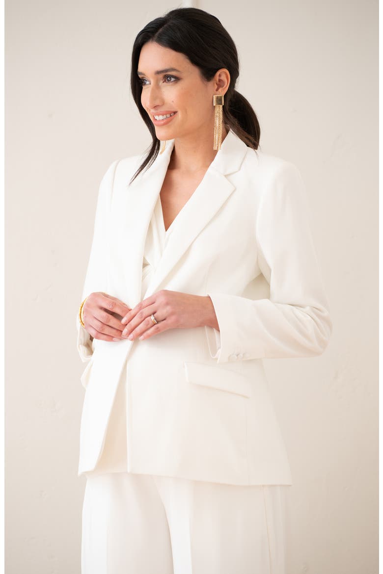 Tuxedo Maternity-to-Nursing Blazer, Alternate, color, WHITE