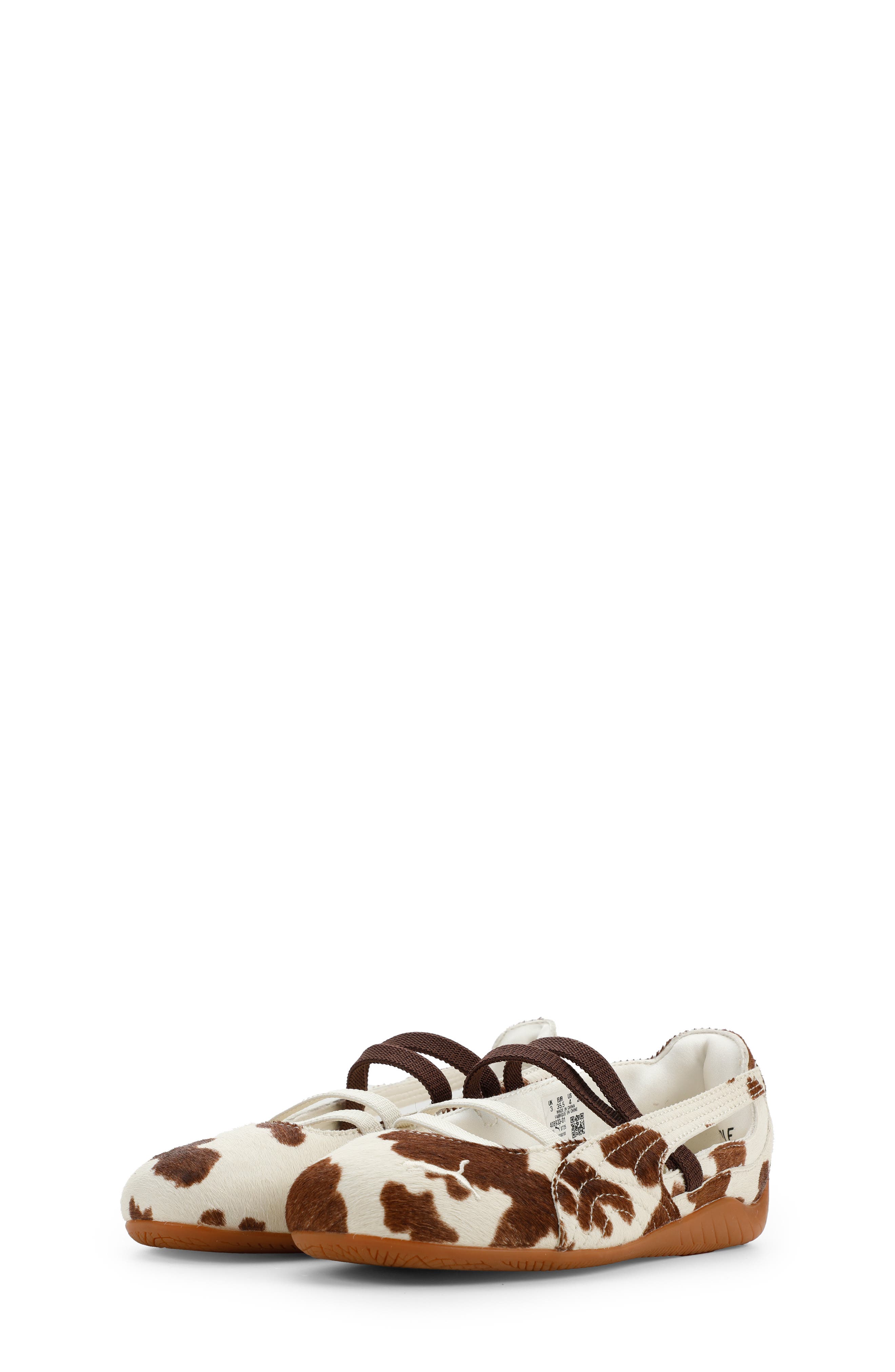 PUMA Kids' Speedcat Ballet Cow Genuine Calf Hair Sneaker, Main, color, Chocolate Brown/ Warm White