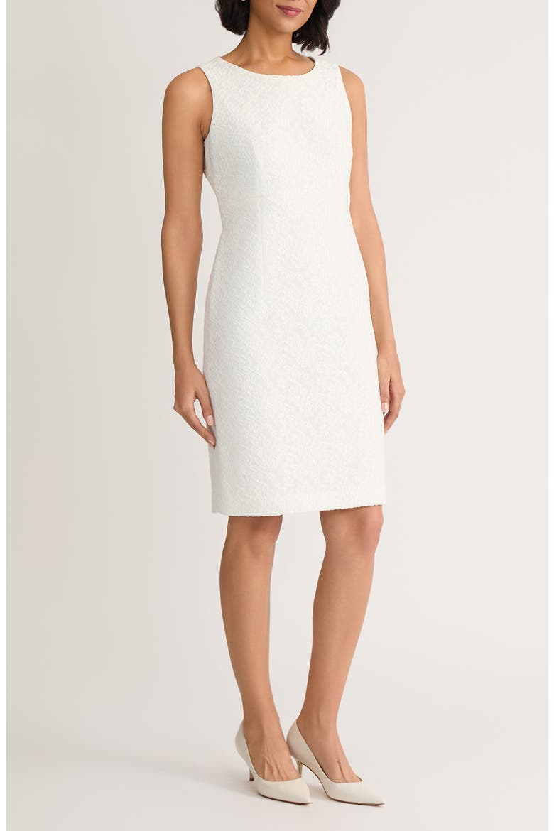 Empire Waist Lace Sheath Dress, Alternate, color, LILY WHITE