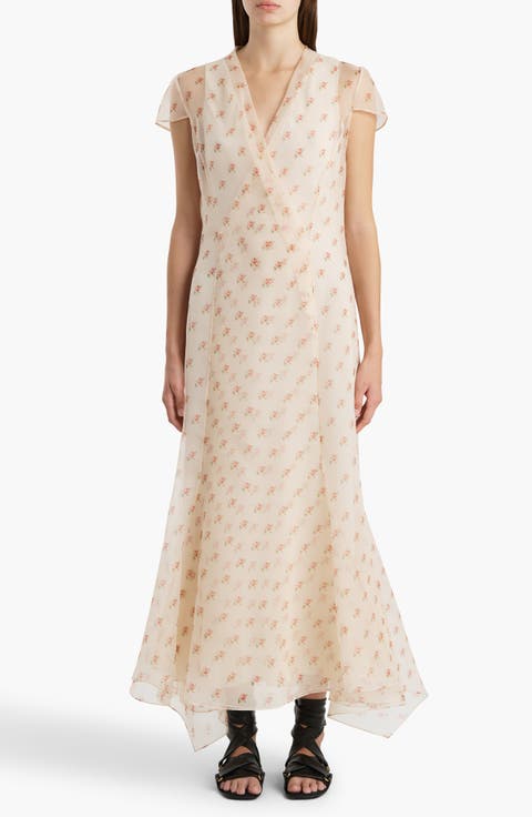 Meera Floral Silk Organza Dress