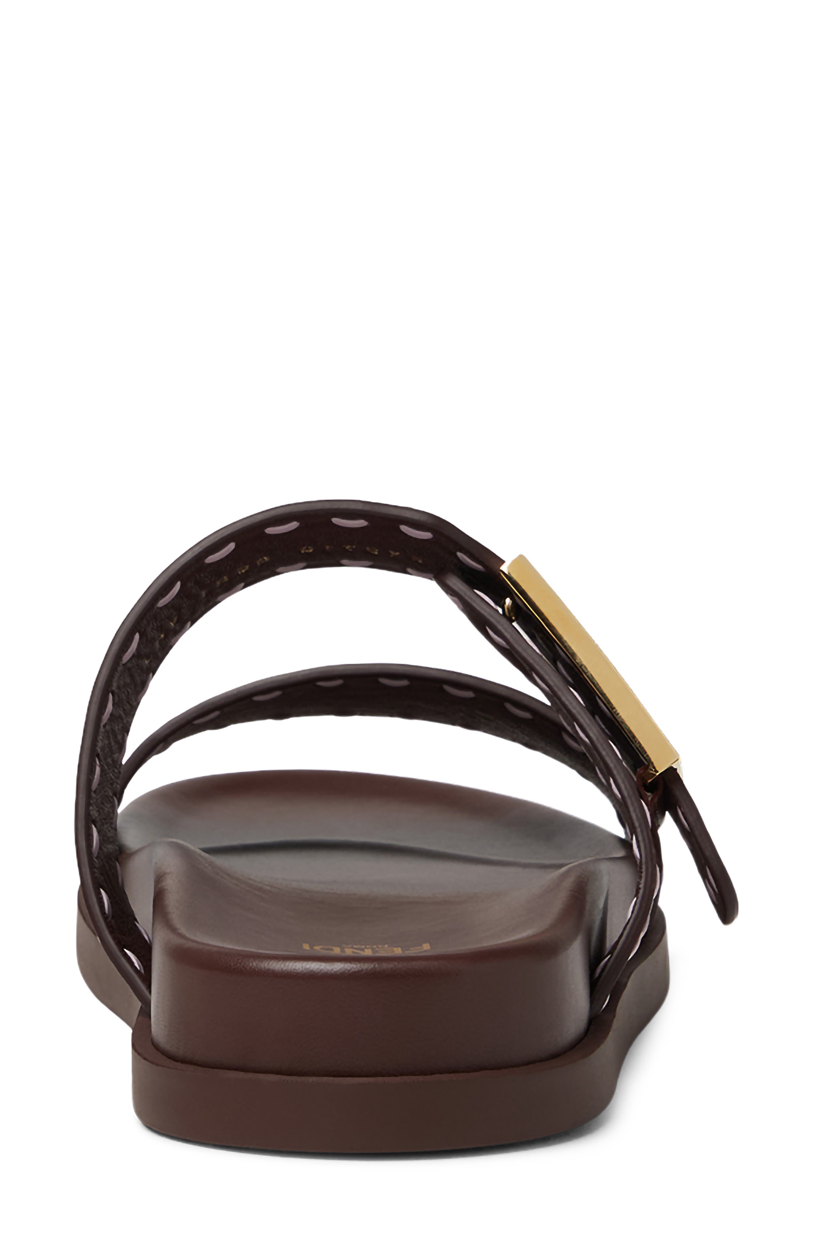 Fendi 'Fendi Feel Slide Sandal, Alternate, color, Mahogany Anemone