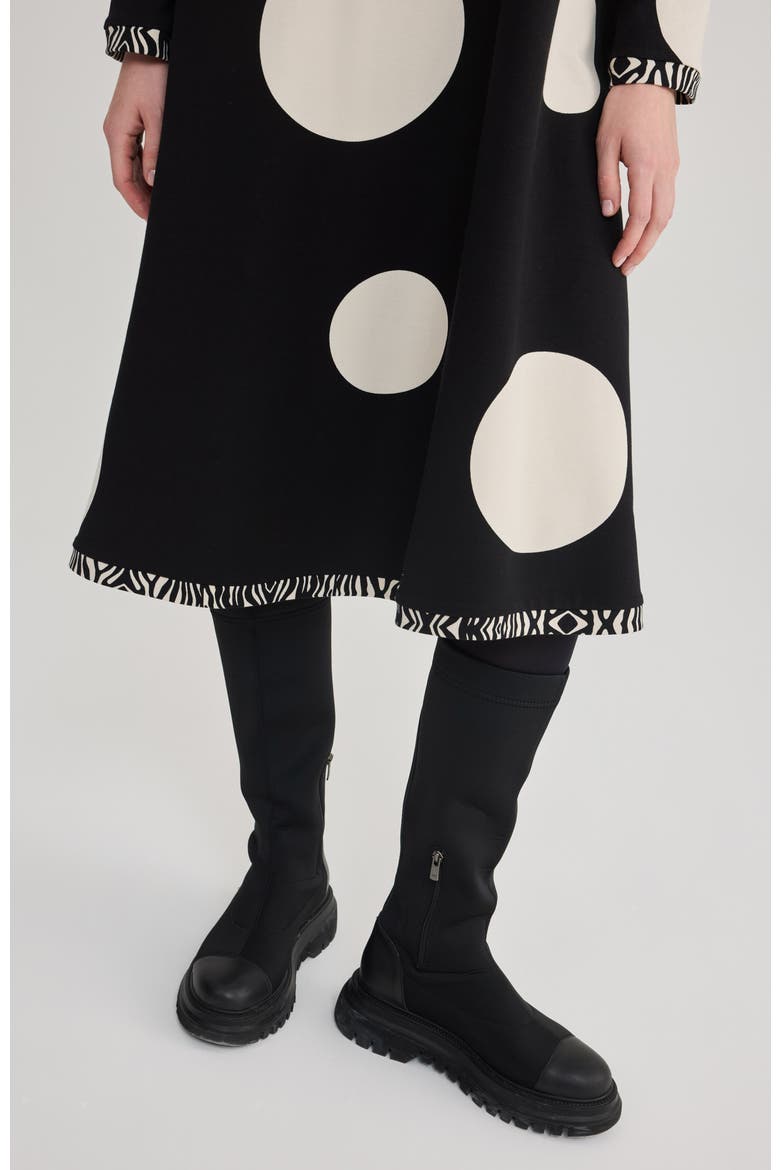Tuva Long Printed Cotton Jersey Cardigan, Alternate, color, Polka Dots