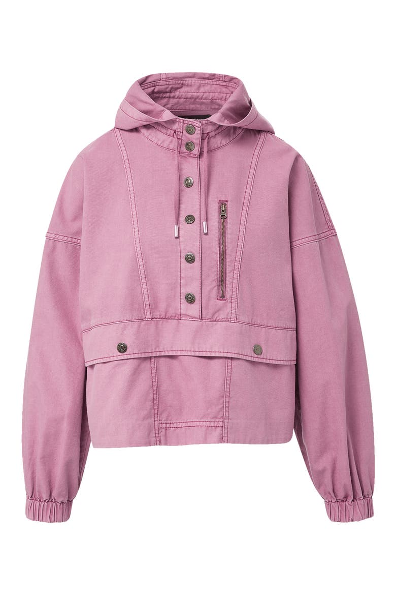 Cunningham Half Snap Cotton Hoodie, Alternate, color, ORCHID HAZE