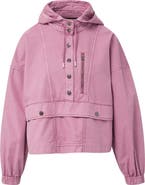 Veronica Beard Cunningham Half Snap Cotton Hoodie