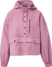 Veronica Beard Cunningham Half Snap Cotton Hoodie
