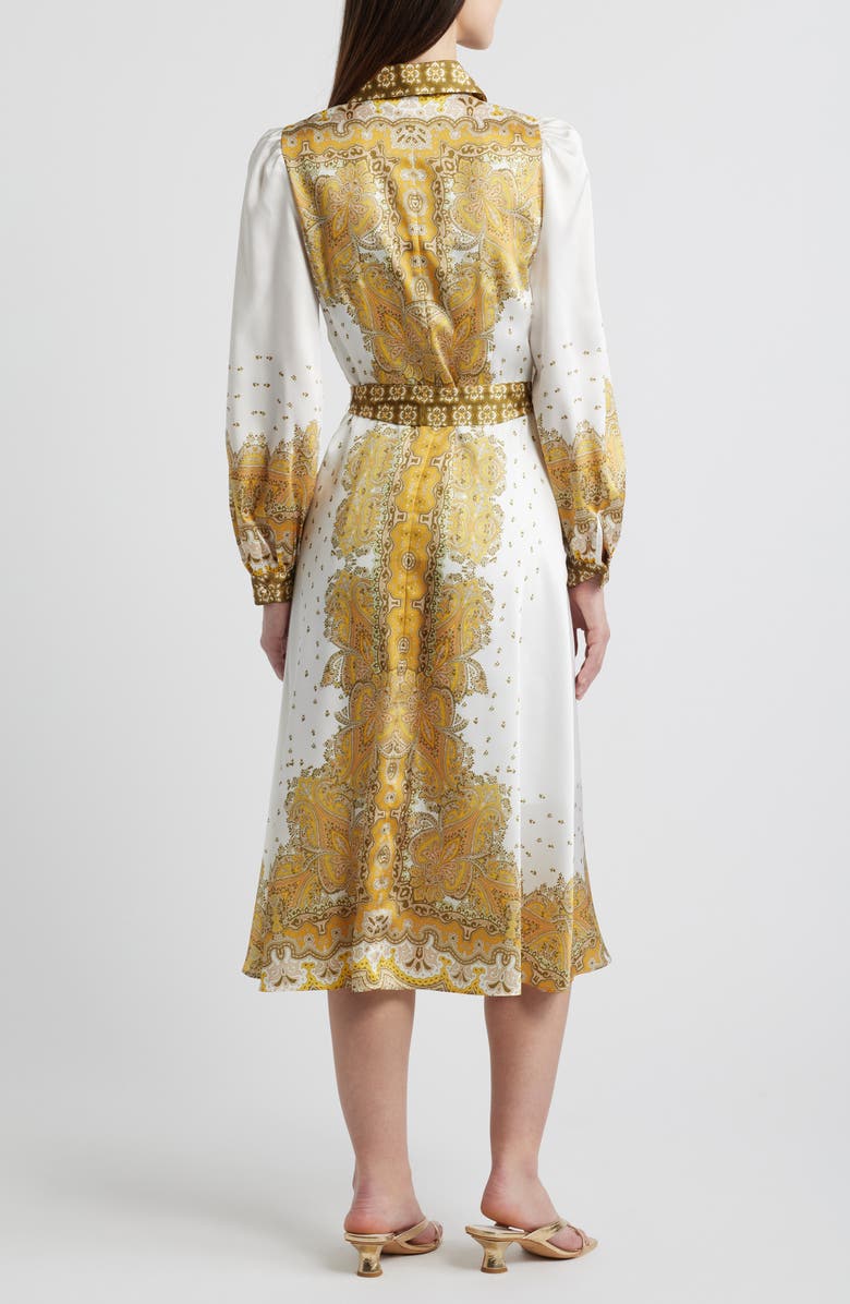 Julia Jordan Paisley Long Sleeve Midi Shirtdress, Alternate, color,