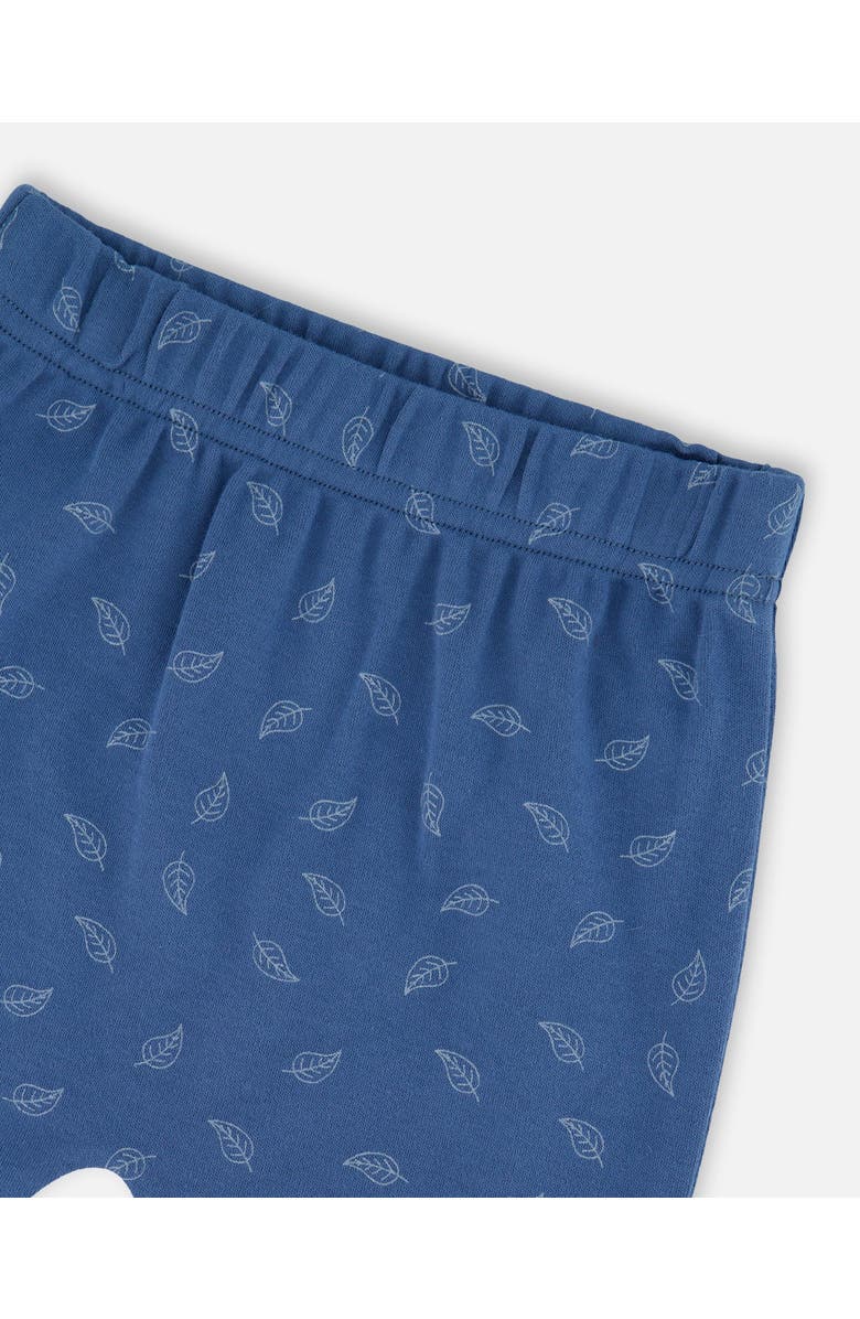 Deux par Deux Organic Cotton Pant and Top Set Leaf, Alternate, color, Blue