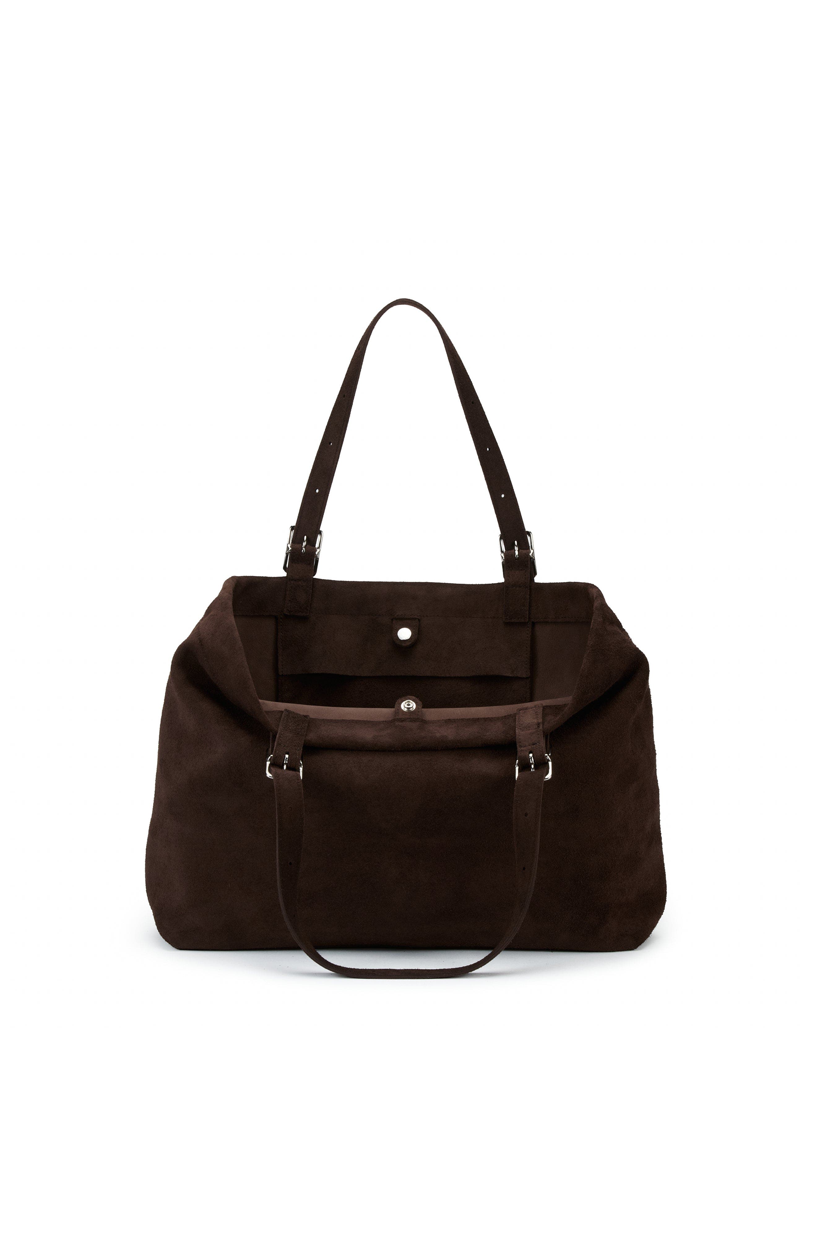 Ezra Arthur Dakota Nubuck Suede Leather Tote Bag, Alternate, color, Cocoa