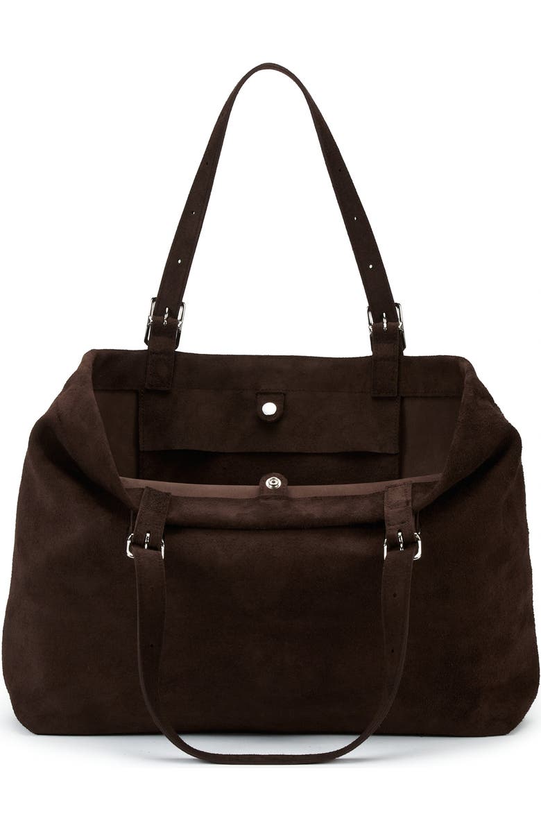 Ezra Arthur Dakota Nubuck Suede Leather Tote Bag, Alternate, color, Cocoa
