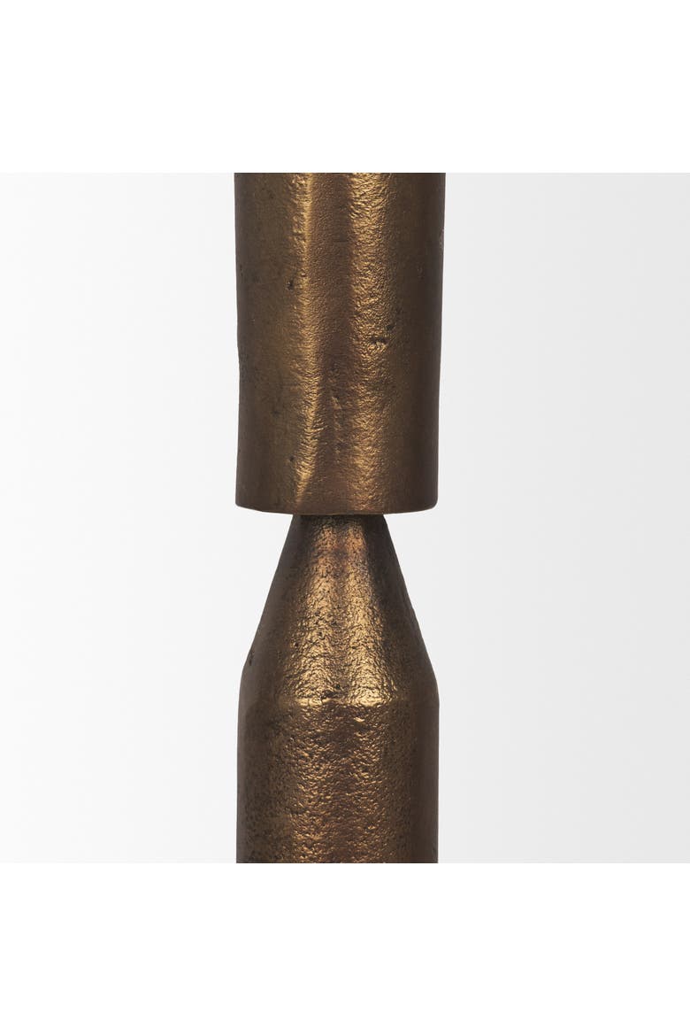 Declan Cast Metal Taper Candle Holder, Alternate, color, Antiqued Brass