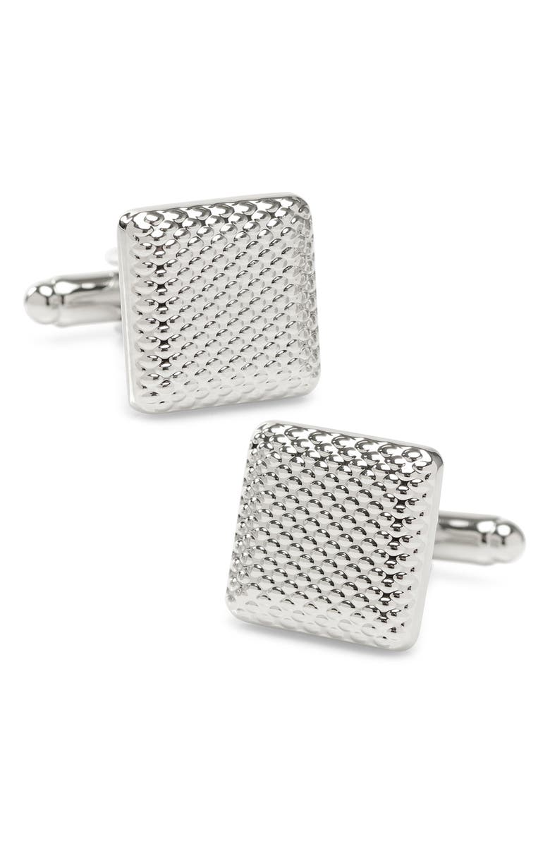 Cufflinks, Inc. Textured Square Cuff Links, Main, color, Silver
