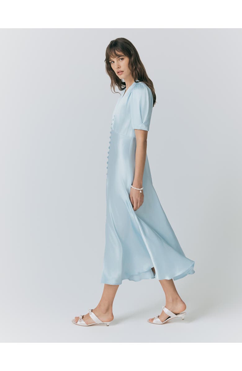 Ghost London Madison Satin Midi Dress, Alternate, color, Light Blue