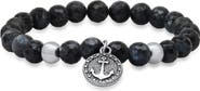 HMY JEWELRY Anchor Charm Beaded Bracelet