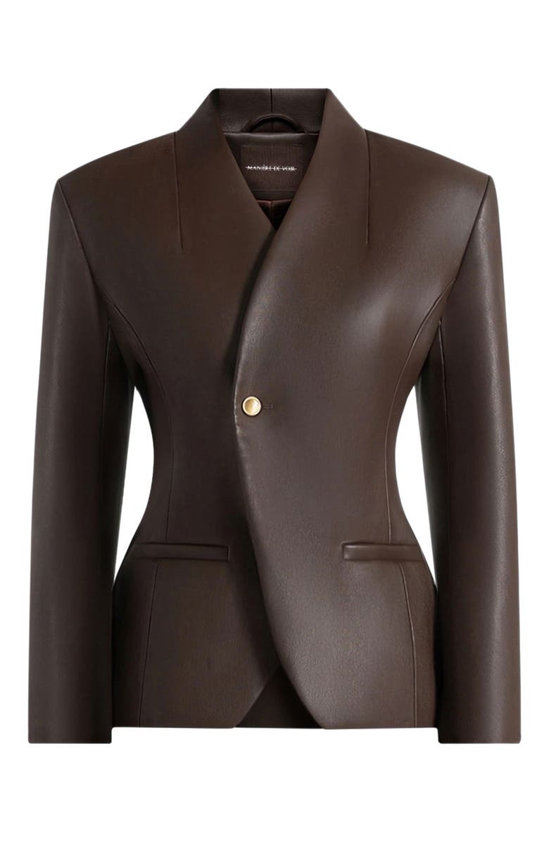 Manière De Voir Ina Leather Cinched Waist Blazer, Alternate, color,