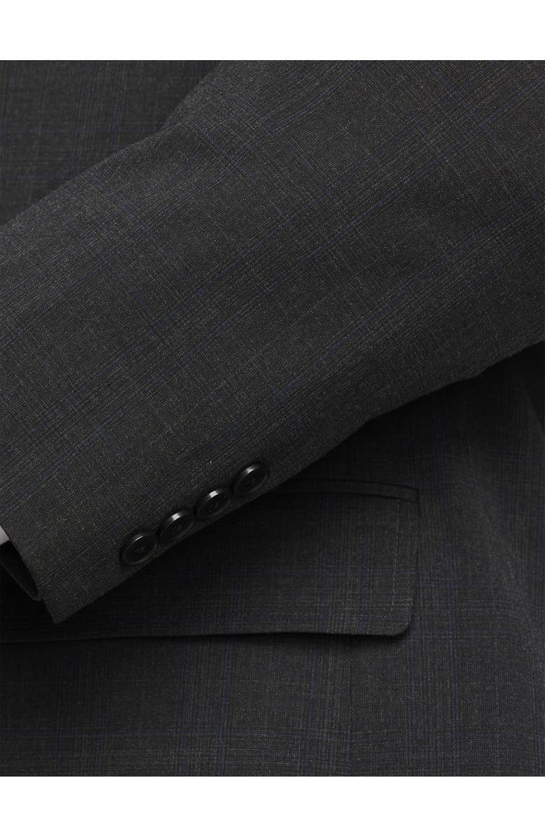 Oak Hill by DXL Jacket Relaxer Windowpane Suit Jacket, Alternate, color, Grey