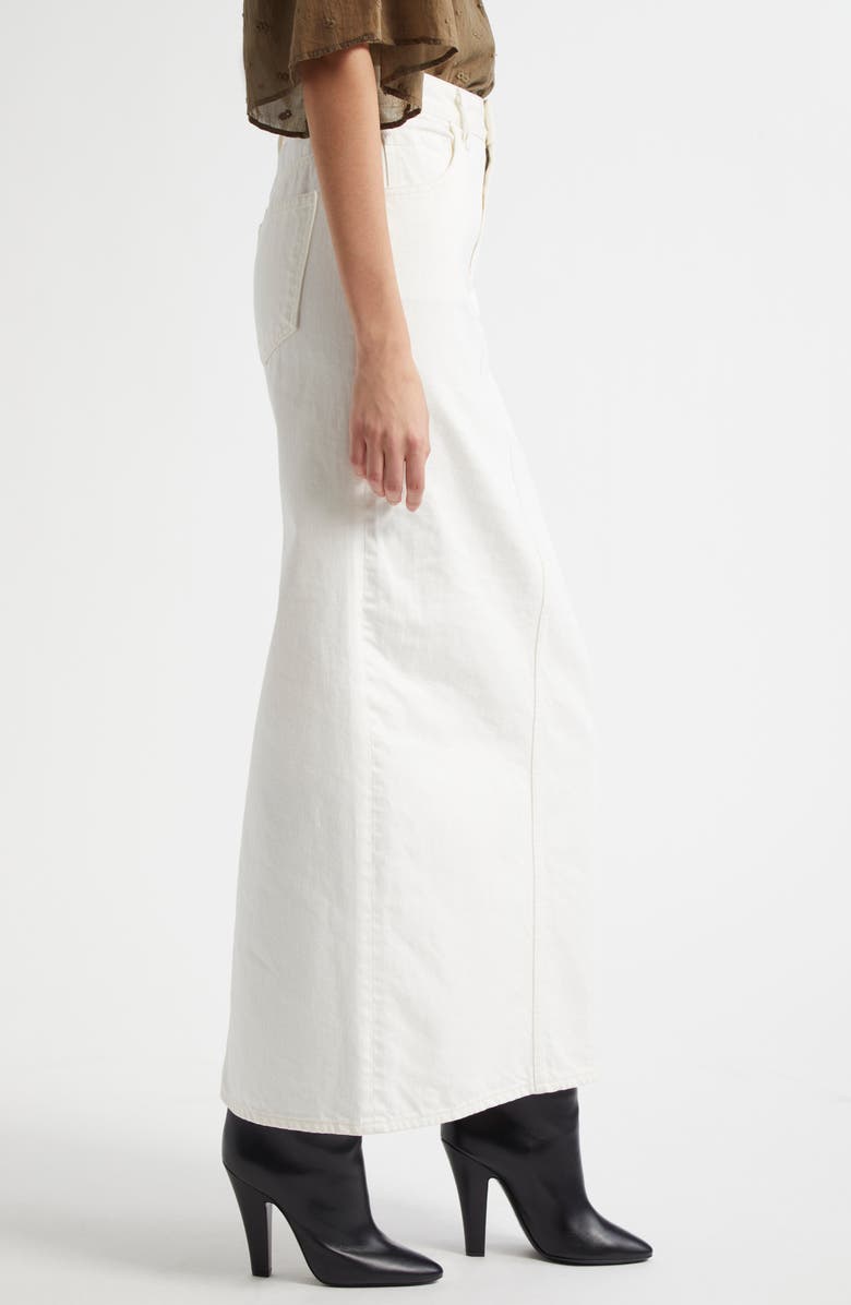 Nili Lotan Ozzy Denim Maxi Skirt, Alternate, color, Cream