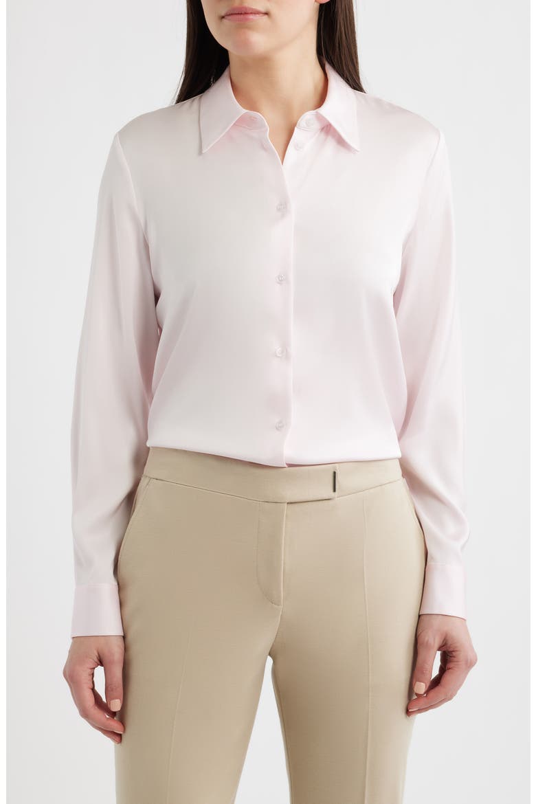 Bonya Stretch Silk Button-Up Shirt, Main, color, OCEAN ROSE